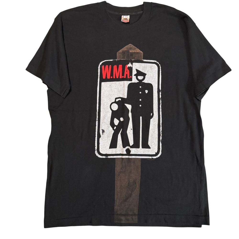 Vintage Pearl Jam WMA Police Protest T Shirt XL Fruit of the Loom Single Stitch